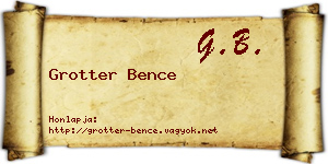 Grotter Bence névjegykártya