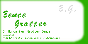 bence grotter business card
